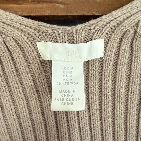 Women's Beige Ribbed Cropped Sweater - Picture 2 of 3